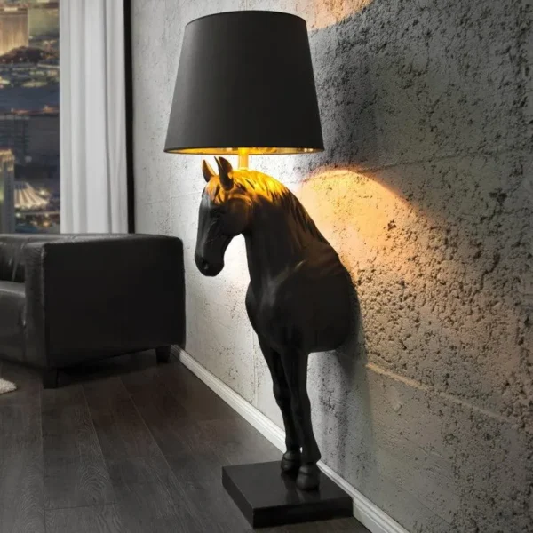 Black Horse Floor Lamp